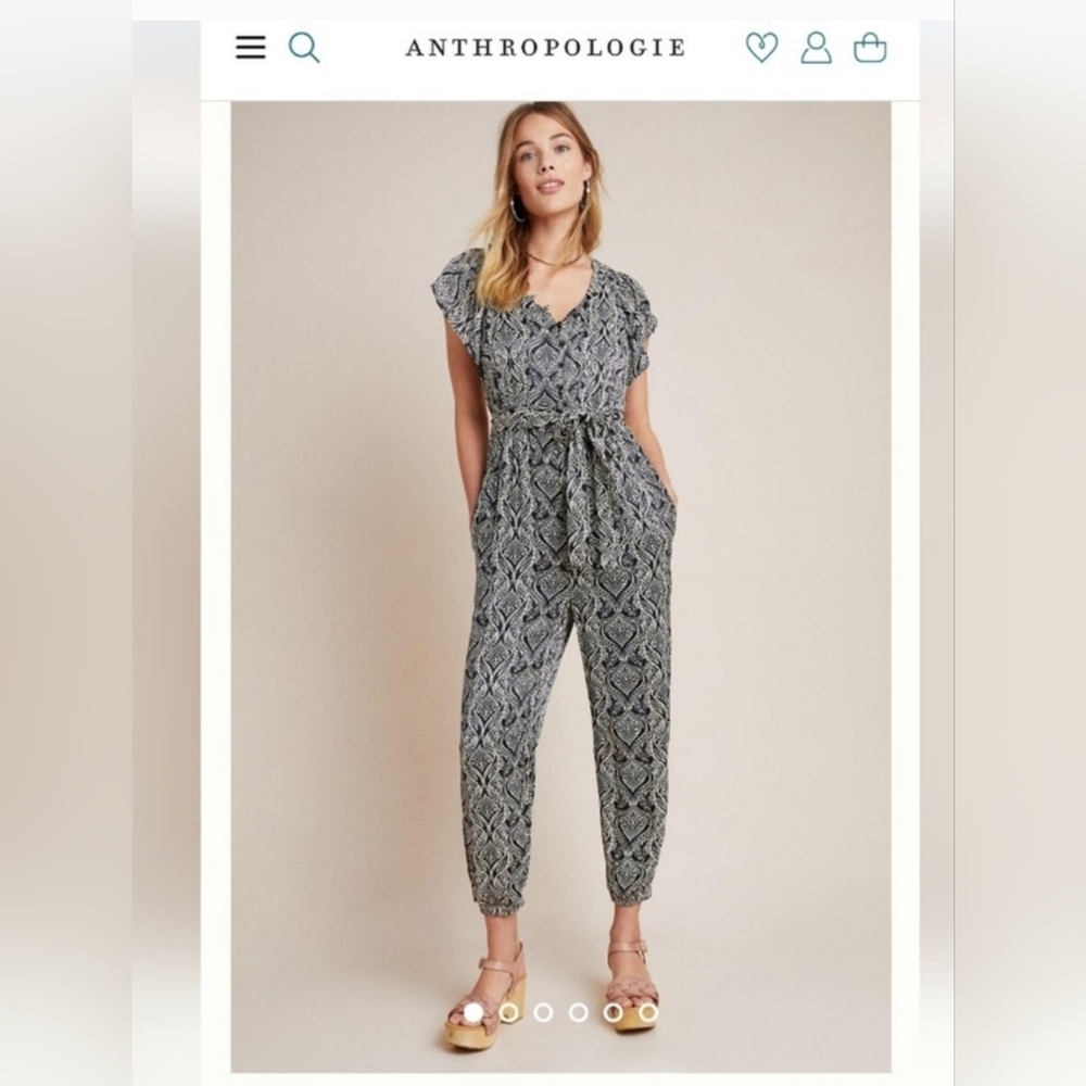 Anthropologie Black and White Jumpsuit